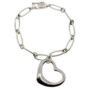 Tiffany & Co. EP Link Bracelet With 22mm Heart Pendant