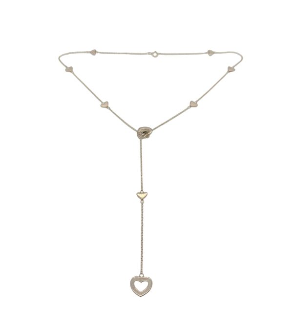 Tiffany & Co. Sterling Silver Multi Heart Link Lariat Necklace