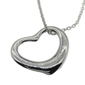 Tiffany & Co. Silver Elsa Peretti 22mm Open Heart Pendant Necklace