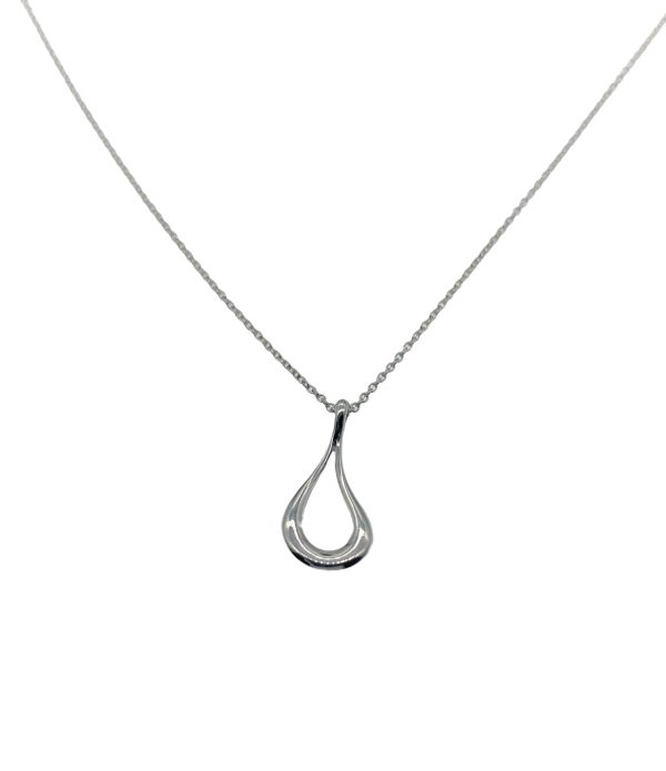 Tiffany & Co Elsa Peretti Open Teardrop Necklace, larger size