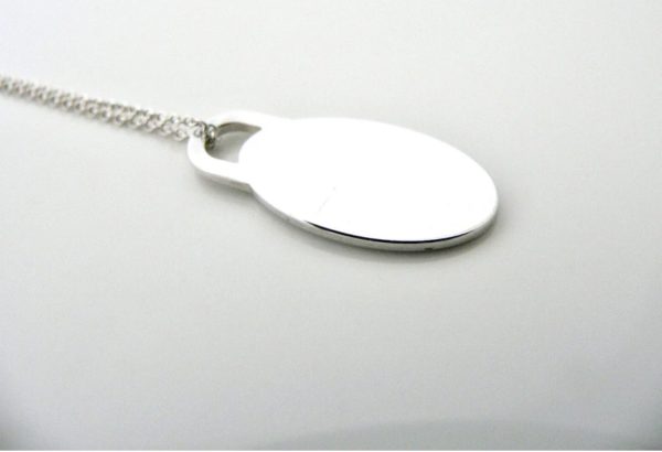 Tiffany & Co. Please Return To Oval Tag Necklace in Silver - Image 4