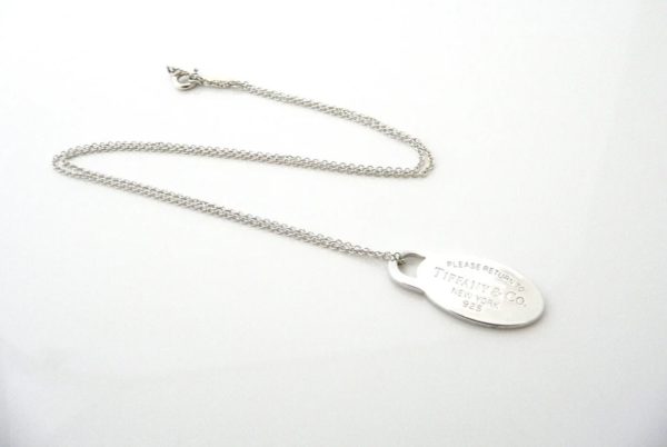 Tiffany & Co. Please Return To Oval Tag Necklace in Silver - Image 5